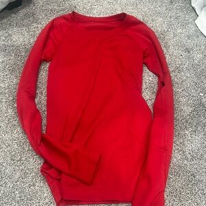 red lulu swiftly tech long sleeve